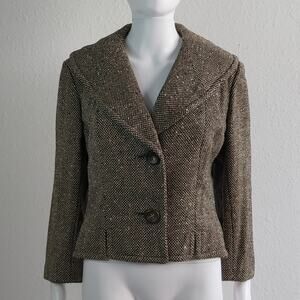 Vintage Malcolm Charles by Lawrence Gaines Wool Tweed Jacket Size Medium